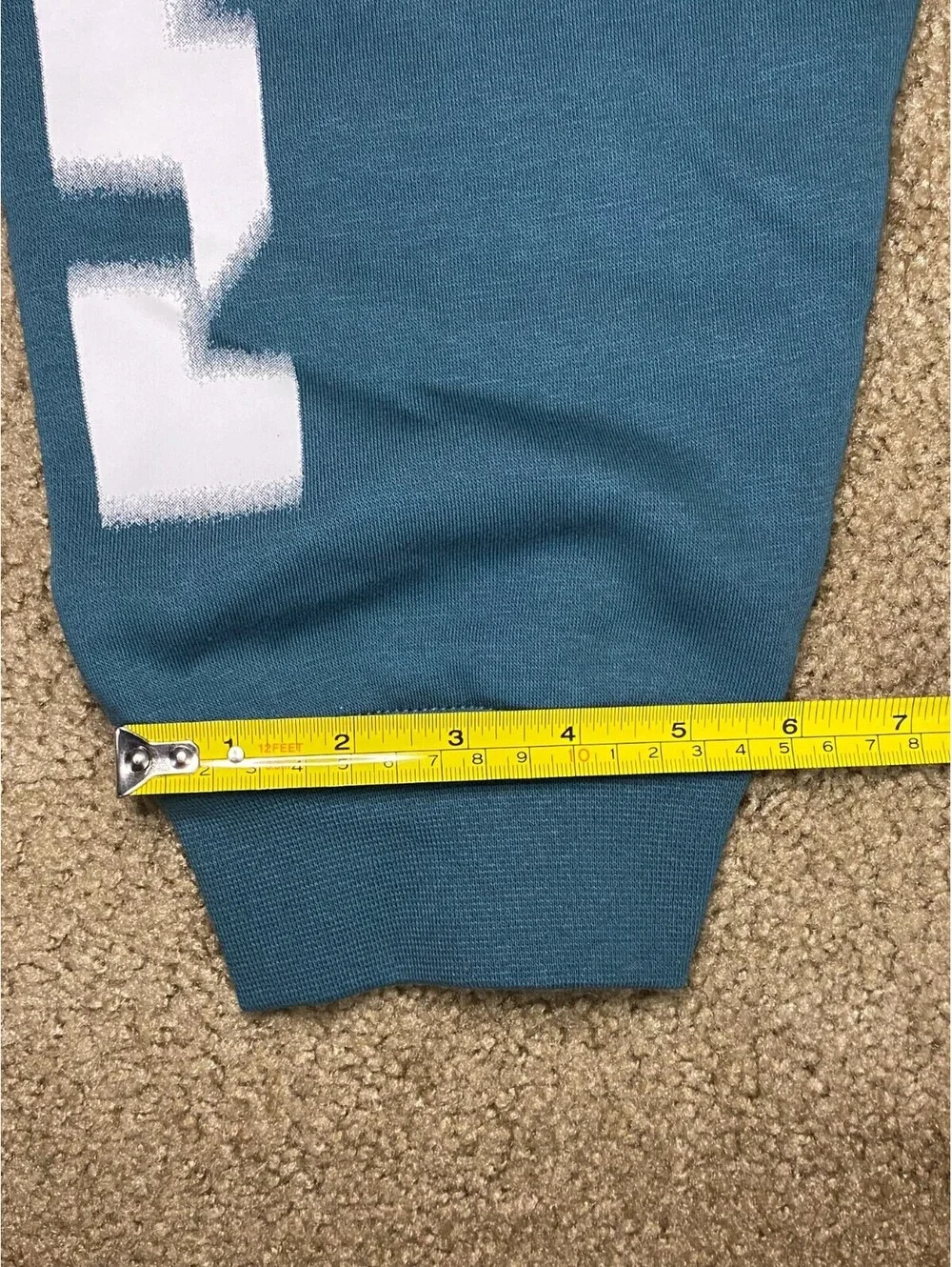 Jordan Sweatpants Mens Large Blue Spellout Logo Cotton Standard Fit Tapered Leg